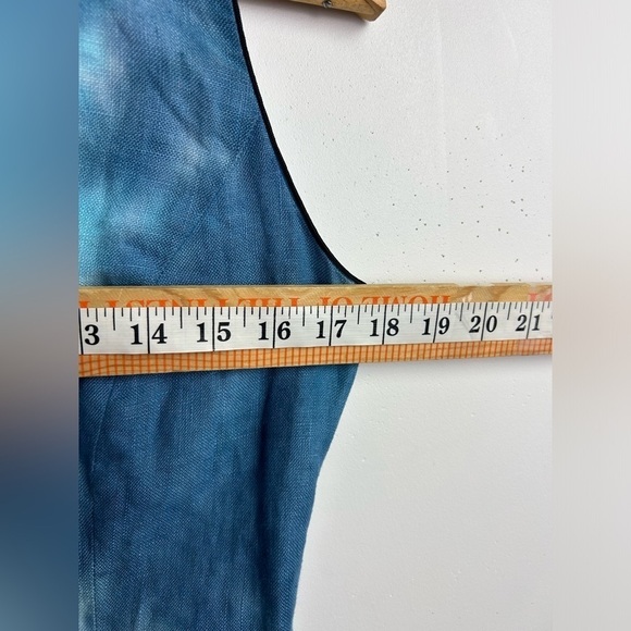 Donna Morgan Fairy Elf Vtg 90s Y2K Tie die 100% Linen Mid Dress Boho fit flare 4 - Picture 11 of 13